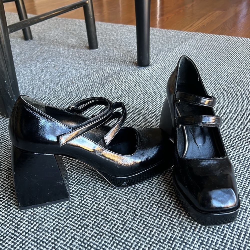 Mary Jane Platform leather Heels